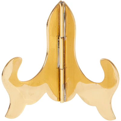 Bard's Hinged Brass Plate Stand, 3" H x 3.25" W x 2.5" D (For Plates up to 4.75")