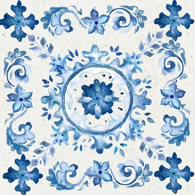 Artisan Medallions White/Blue III Poster Print by Tre Sorelle Studios - Item # VARPDXRB11990TS