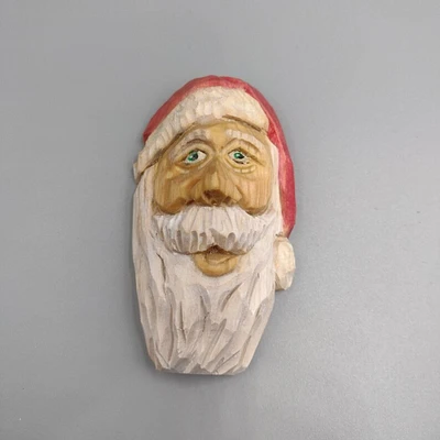 Hand carved Santa ornament wood carving