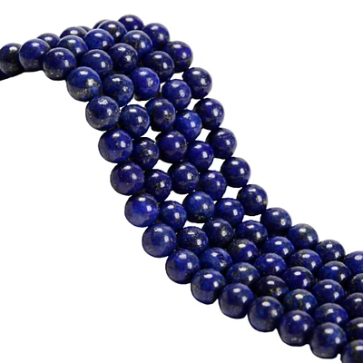 Kitcheniva Lapis Lazuli Smooth Round Beads 15.5" Strand