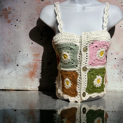 Daisy Pattern Crochet Top