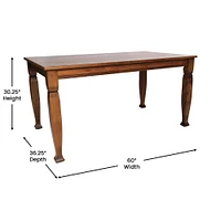 Merrick Lane Finnley Wooden Dining Table with Sculpted Legs