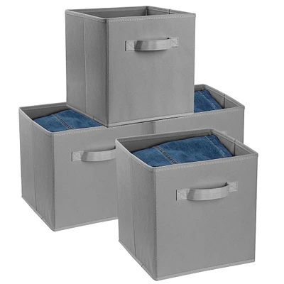 Global Phoenix 4 Pack Foldable Storage Cube Bins Cloths Closet Space Organizer Basket Shelves Box for Clothes Toys Books Cabinet