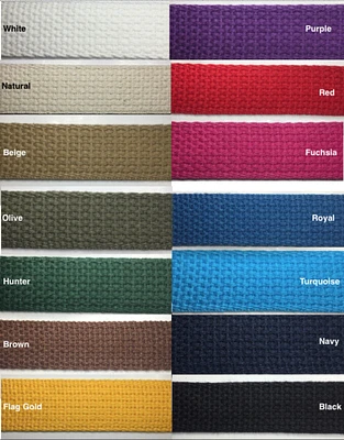 1" Cotton Webbing - 5 Continuous Yards - MANY COLORS AVAILABLE!