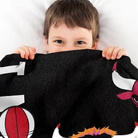 Sleep Squad Chicago Bulls Benny the Bull Mascot 60” x 80” Raschel Plush Basketball Blanket