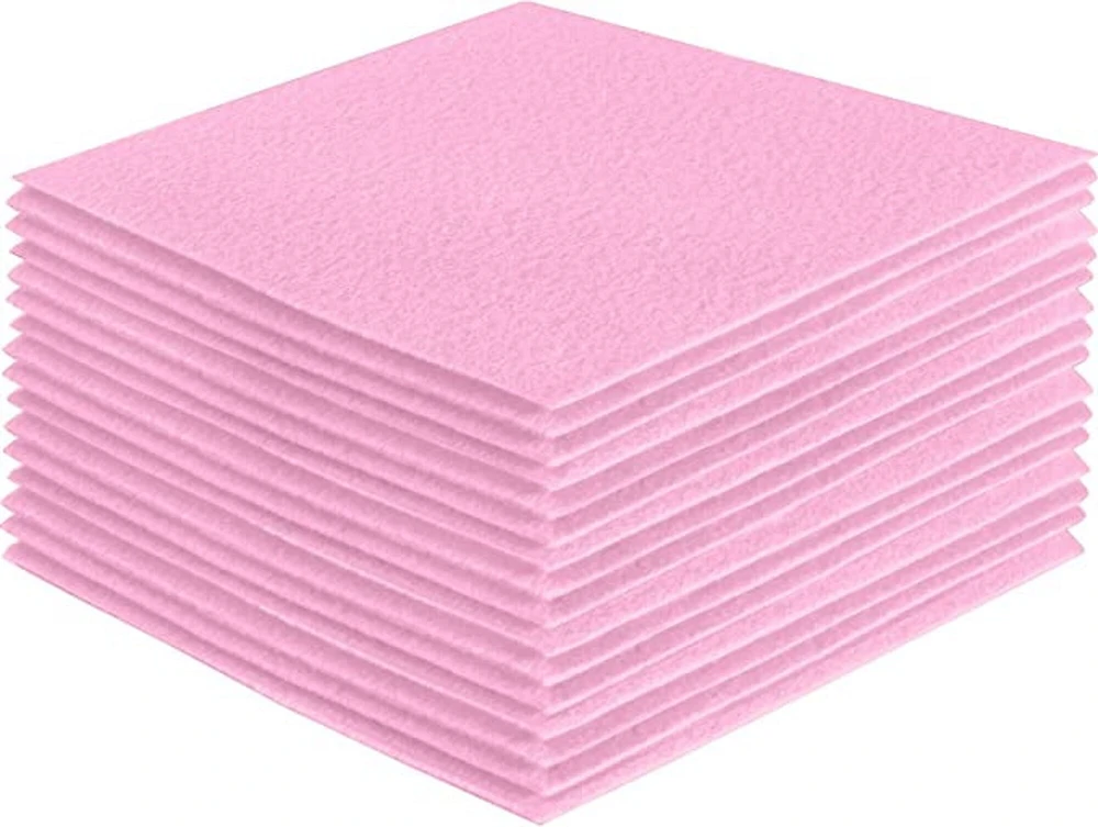 FabricLA Acrylic Felt Fabric - Pre Cut 6"" X 6"" Inches Felt Square Sheet Packs - Use Felt Sheets for DIY Craft, Hobby, Costume and Decoration - Baby Pink - 36 Pieces