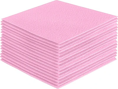 FabricLA Acrylic Felt Fabric - Pre Cut 6"" X 6"" Inches Felt Square Sheet Packs - Use Felt Sheets for DIY Craft, Hobby, Costume and Decoration - Baby Pink - 36 Pieces