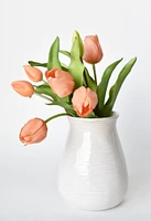 11.75" Faux Real Touch Orange Sorbet Tulip Stem Bundle