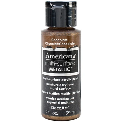 Decoart Americana Multi-Surface Metallic Acrylic Paint 2Oz-Chocolate