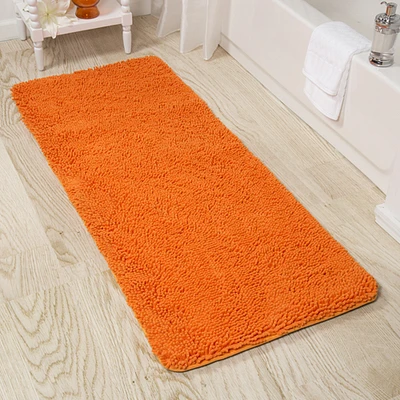 Lavish Home   Memory Foam Shag Bath Mat 2-feet by 5-feet - Orange