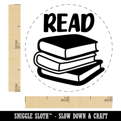 Read Stack of Books Self-Inking Rubber Stamp for Stamping Crafting Planners