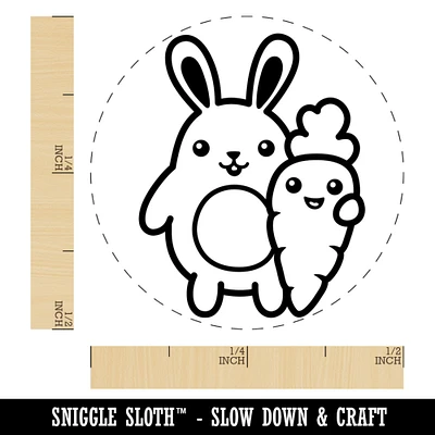 Bunny Carrot Friends Easter Self-Inking Rubber Stamp for Stamping Crafting Planners