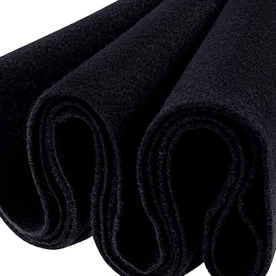 FabricLA Craft Felt Fabric - 72" Inch Wide & 1.6mm Thick Non-Stiff Felt Fabric by The Yard - Use This Soft Felt Roll for Crafts - Felt Material Pack - Black Felt Fabric Sheets, 6 Continuous Yards