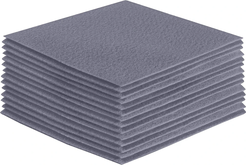 FabricLA Acrylic Felt Fabric - Pre Cut | 8" X 8" Inches | DIY Craft, Hobby, Costume, Decoration | Grey 451 - 30 Pieces