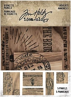 Idea-Ology Wooden Vignette Panels 5/Pkg-Adverts