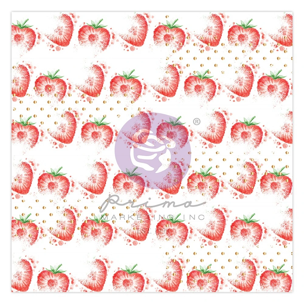 Strawberry Milkshake Single-Sided Acetate 12"X12"-W/Foil Details