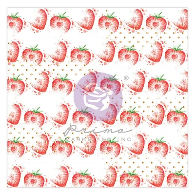 Strawberry Milkshake Single-Sided Acetate 12"X12"-W/Foil Details