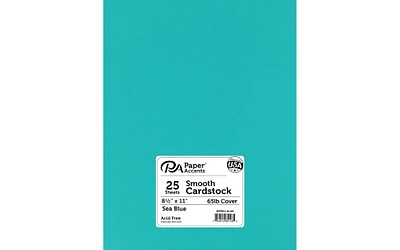 Accent Design Paper Accents Cdstk Smooth 8.5x11 65# Sea Blue