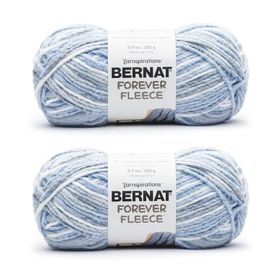 Bernat Forever Fleece Rain Yarn - 2 Pack of 280g/9.9oz - Polyester - 6 Super Bulky - 194 Yards - Knitting/Crochet