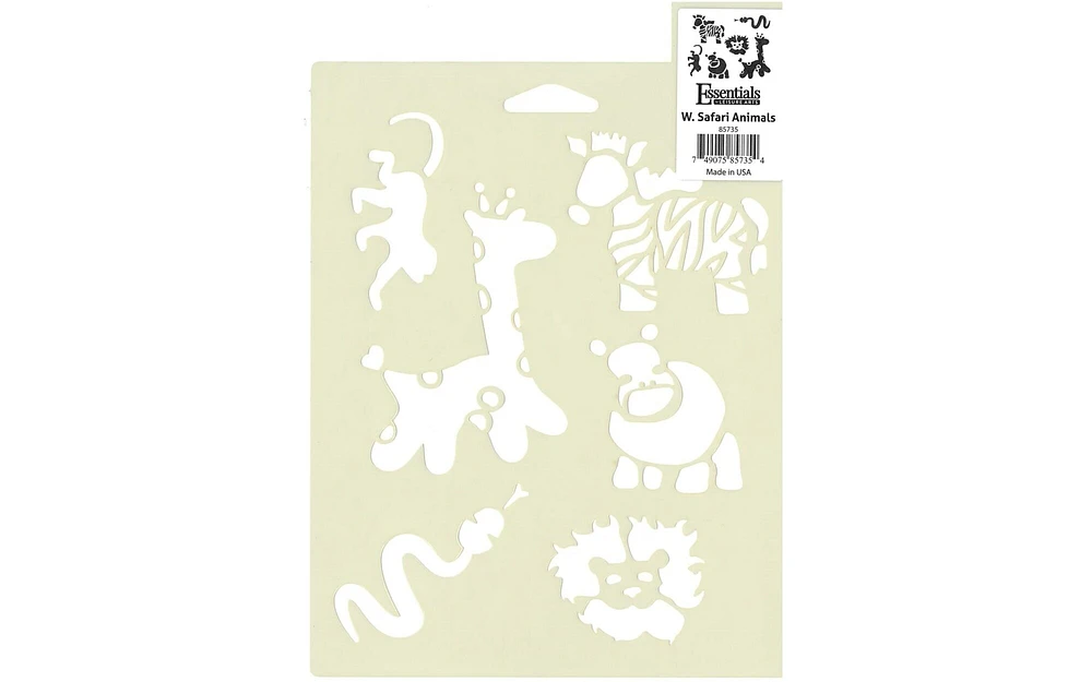 EBL Stencil Wild Safari Animals 7x10"