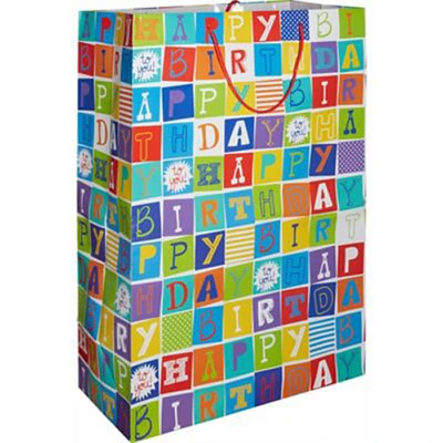 Checkerboard Birthday Large Gift Bag