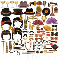 1920’s Photo Booth Props, Party Supplies (Assorted Designs, 72-Pack)