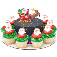 Santa Claus Cupcake Rings, 12ct