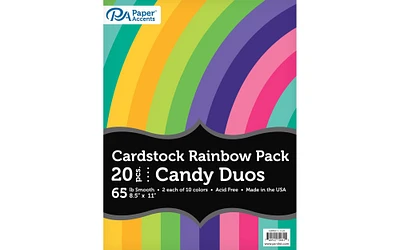VarietyPk 8.5x11 20pc 65lb Rainbow Cdstk CandyDuo