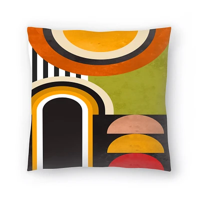 Geometric Composition by Pop Monica Throw Pillow - Americanflat