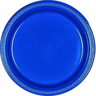Royal Blue Round Plastic Plates