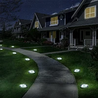 Solar Ground Lights Waterproof in-Ground Disk Lights for Garden Pathway