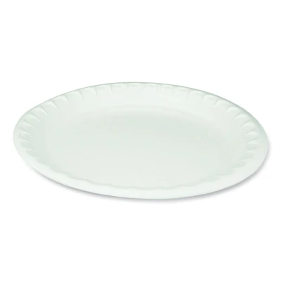 Pactiv Laminated Foam Dinnerware, Plate, 10.25" Diameter, White, 540/Carton