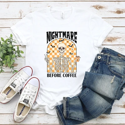 Nightmare Before Coffee Skeleton T-Shirt, Halloween Shirt