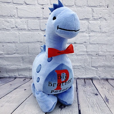 Big brother stuffed animal Pregnancy announcement dinosaur dino plush baby gift, sibling gift, keepsake, new mom