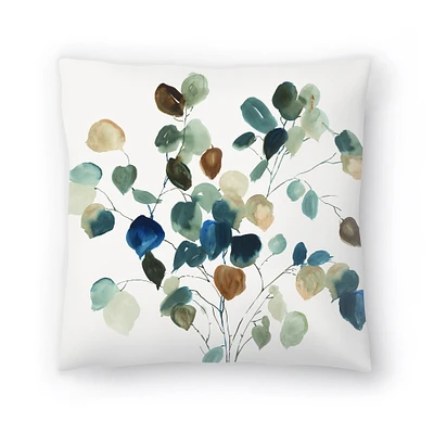 Blue Leaves Branch by PI Creative Art Throw Pillow - Americanflat