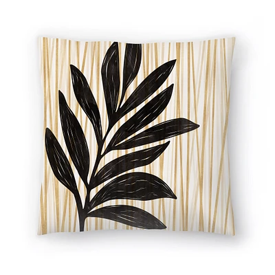 Coastal Modern Line Art Leaf by Modern Tropical Throw Pillow - Americanflat