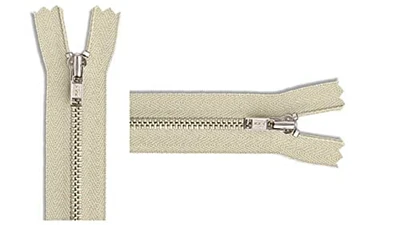 #3 Nickel Pants/Bag Light Weight YKK Zippers - Color: Natural #801 - Choose Your Length - Made in The United States (1 Zipper Per Pack) (7" Inches)