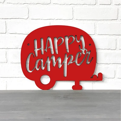 Spunky Fluff   - Happy Camper, Decorative Wooden Sign