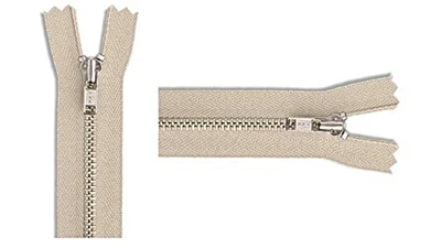 #3 Nickel Pants Light Weight YKK Zippers - Color: Light Beige #572 - Choose Your Length - Made in The United States (1 Zipper Per Pack) (7" Inches)