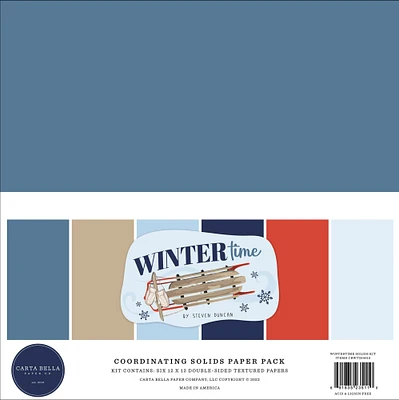 Carta Bella Solids Collection Kit 12"X12"-Wintertime