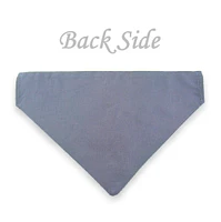 Dog Bandana with Bow Tie - "Gray Tuxedo with Gray and White Bow Tie" - Extra Small to Large Dog - Slide on Bandana - Over The Collar - AB