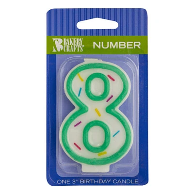 Green Sprinkle Numeral Candle, 1ct