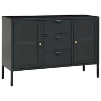 vidaXL Sideboard Anthracite 41.3"x13.8"x27.6" Steel and Tempered Glass