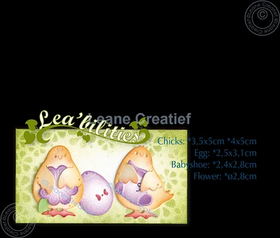 Leane Creatief Lea�bilitie Birthday-Baby-Easter Chicks Cut And Embossing Die