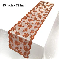 2 Pack Fall Table Runner Decorations, 13 X 72 Inch Thanksgiving Table Runner with Maple Leaves Lace, Thanksgiving Table Decorations for Festival Harvest Kitchen Dining Autumn Decor Parties Gatherings