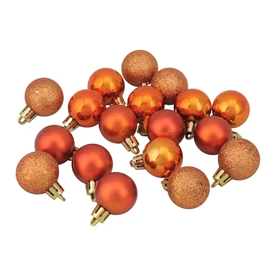 Northlight 18ct Orange Shatterproof 4-Finish Christmas Ball Ornaments 1.25" (30mm)