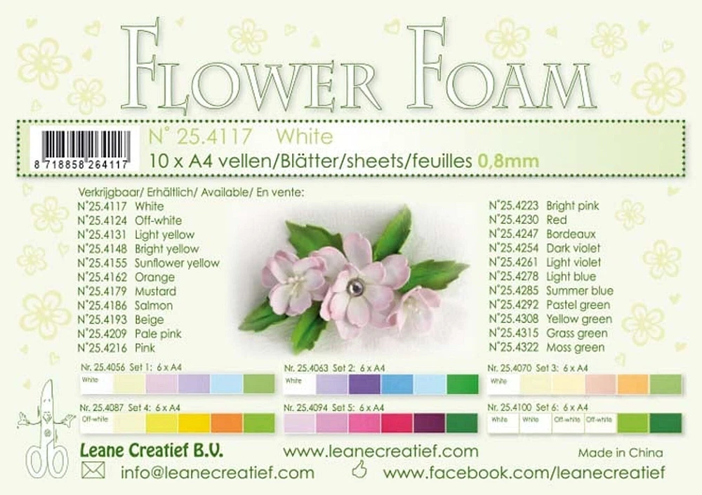 Leane Creatief Flower Foam 10 A4 Sheets