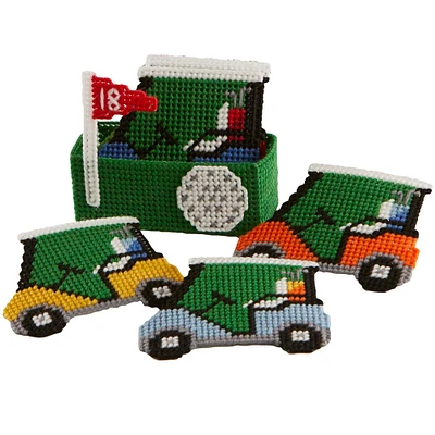 Herrschners  Golf Cart Coasters Plastic Canvas Kit