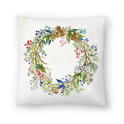 Forest Wreath by PI Holiday Collection Throw Pillow - Americanflat