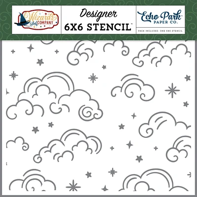 Echo Park Stencil 6"X6"-Swirly Clouds, Wizards & Company